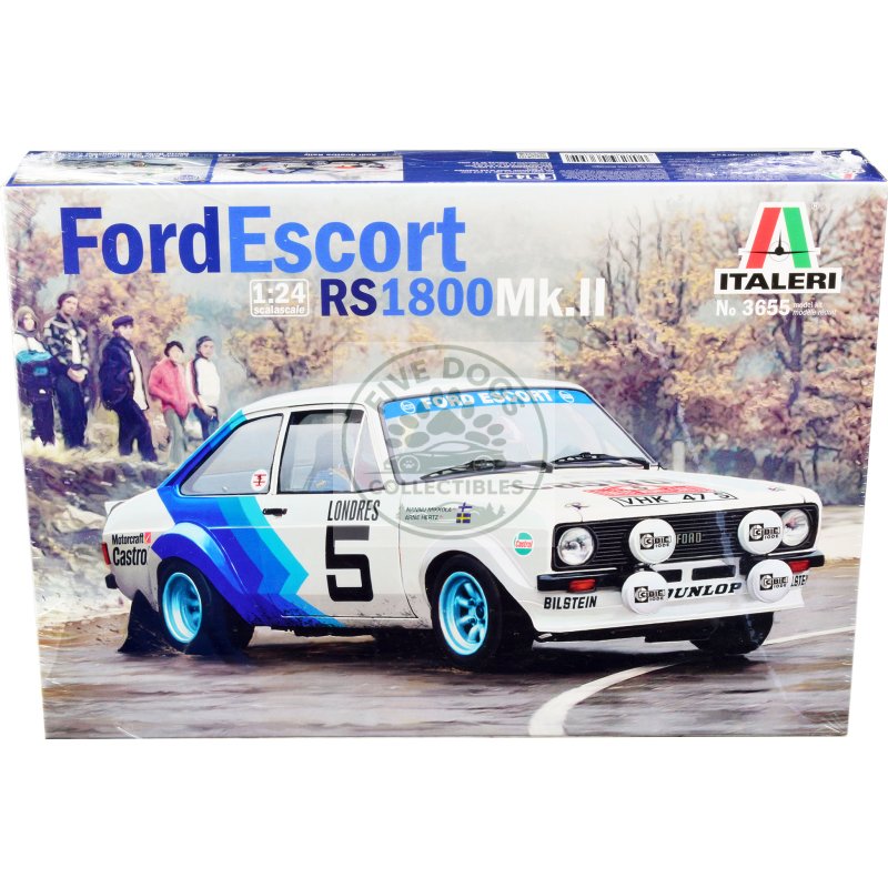 skill 2 model kit ford escort rs 1800 mk.ii #5 rallye monte carlo (1979) 1/24 scale model by italeri