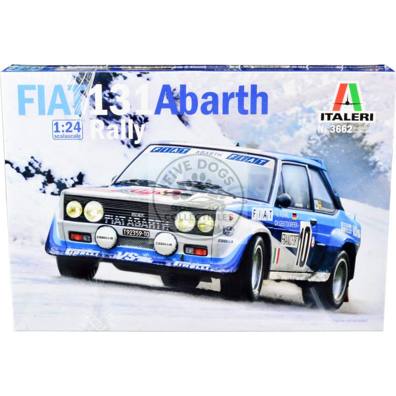 skill 3 model kit fiat 131 abarth rally #10 winner "montecarlo rally" (1980) 1/24 scale model by italeri