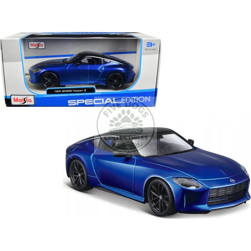 2023 nissan z blue metallic with black top "special edition" series 1/24 diecast model car by maisto