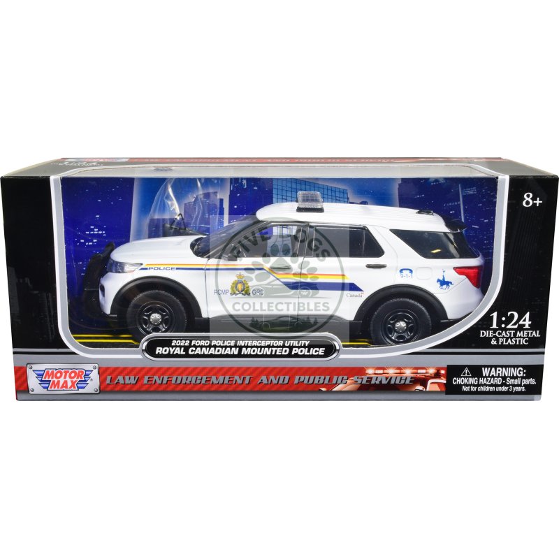 2022 ford police interceptor utility "rcmp (royal canadian mounted police)" white 1/24 diecast model car by motormax