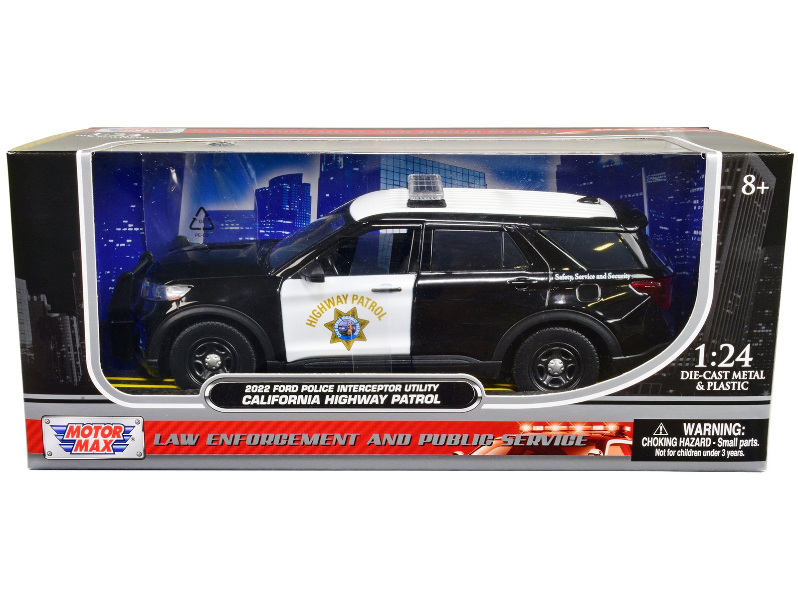 2022 ford police interceptor utility "california highway patrol" black and white 1/24 diecast model car by motormax 2022 ford police interceptor utility "california highway patrol" black and white 1/24 diecast model car by motormax