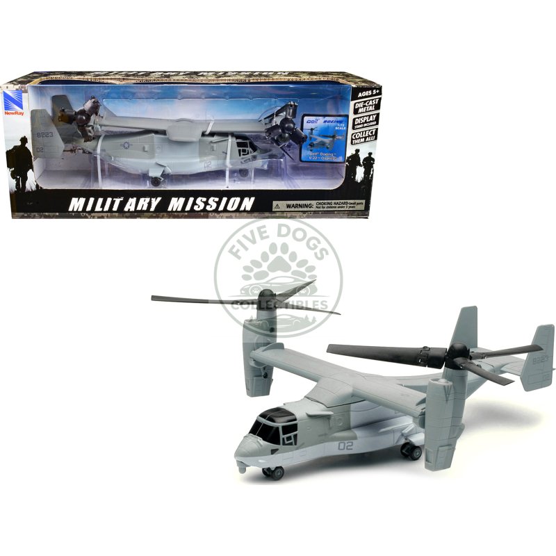 bell boeing v 22 osprey aircraft #02 gray "us air force" "military mission" series 1/72 diecast model by new ray