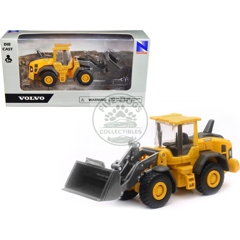 volvo l60h wheel loader yellow diecast model by new ray