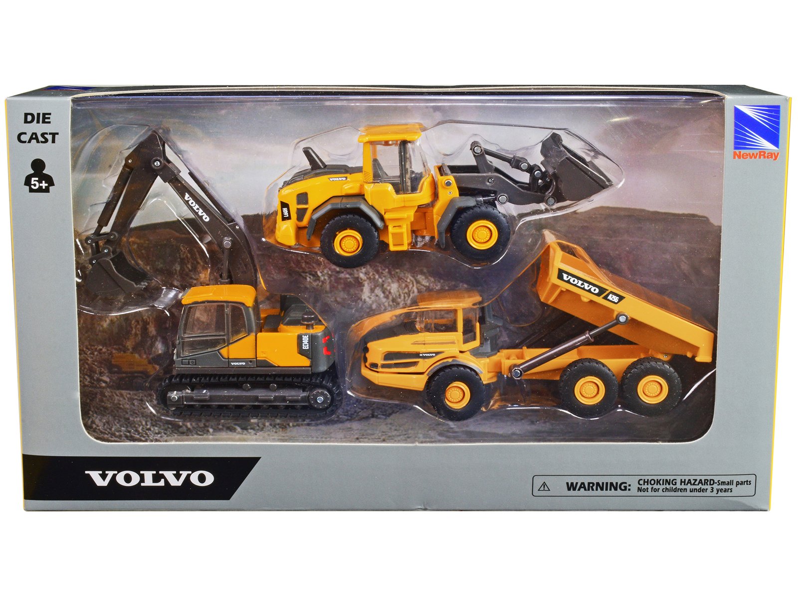 "volvo construction vehicles" set of 3 pieces diecast models by new ray "volvo construction vehicles" set of 3 pieces diecast models by new ray