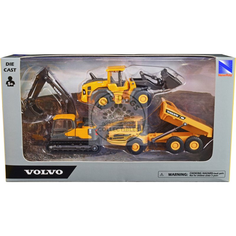 "volvo construction vehicles" set of 3 pieces diecast models by new ray