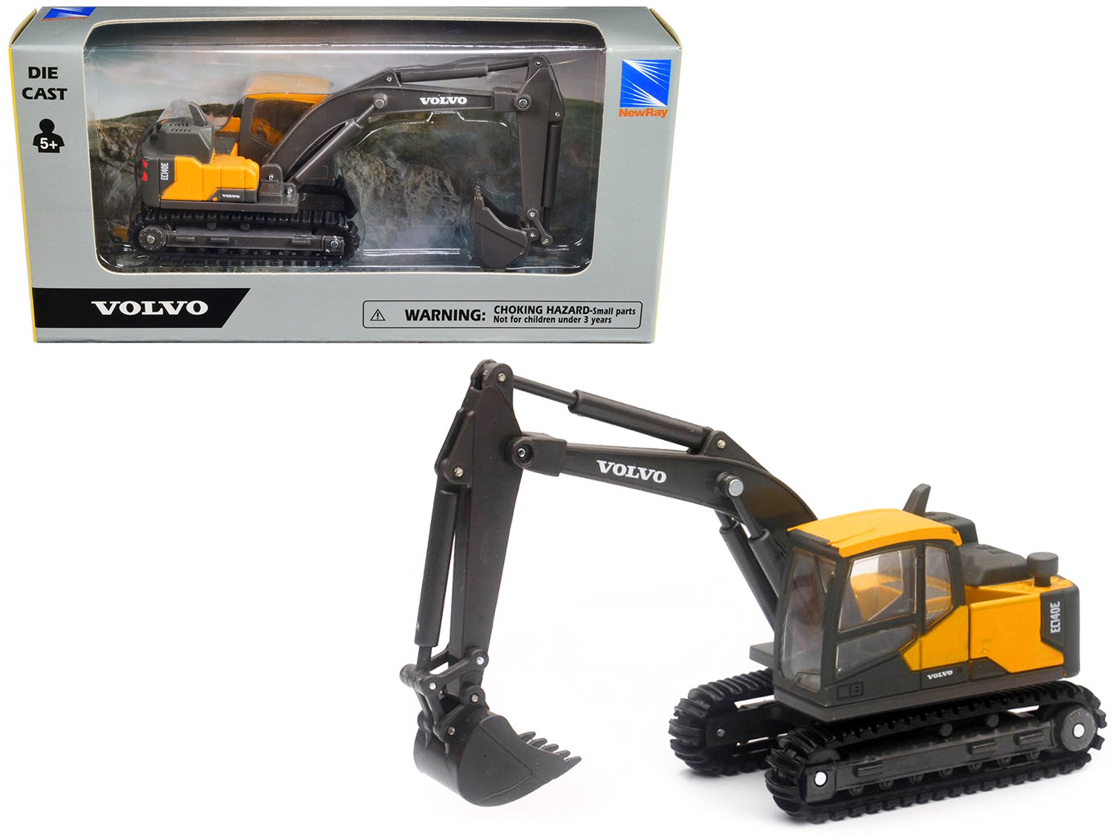 volvo ec140e track type excavator yellow diecast model by new ray volvo ec140e track type excavator yellow diecast model by new ray