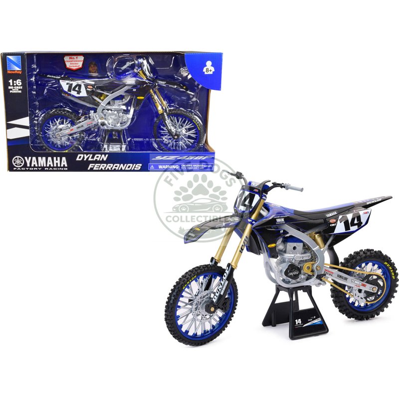 yamaha yz450f motorcycle #14 dylan ferrandis "yamaha factory racing" 1/6 diecast model by new ray