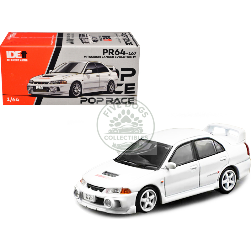 mitsubishi lancer evolution iv rhd (right hand drive) white "indonesia diecast expo 2024 exclusive" 1/64 diecast model car by pop race