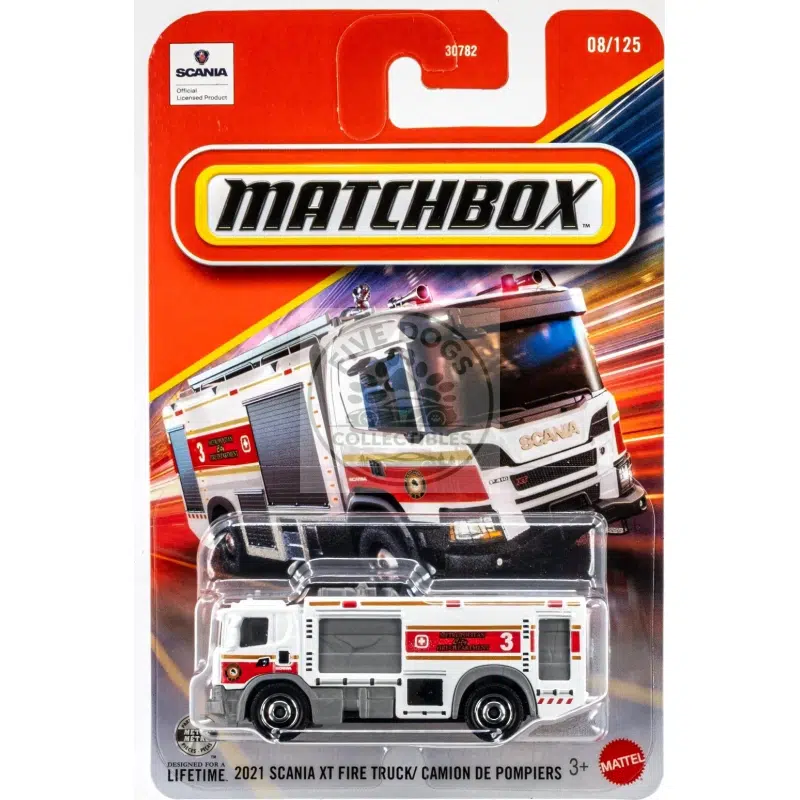 matchbox 2021 scania xt fire truck / camion de pompiers