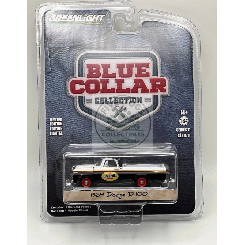 greenlight blue collar collection 1964 dodge d 100 pennzoil diecast model