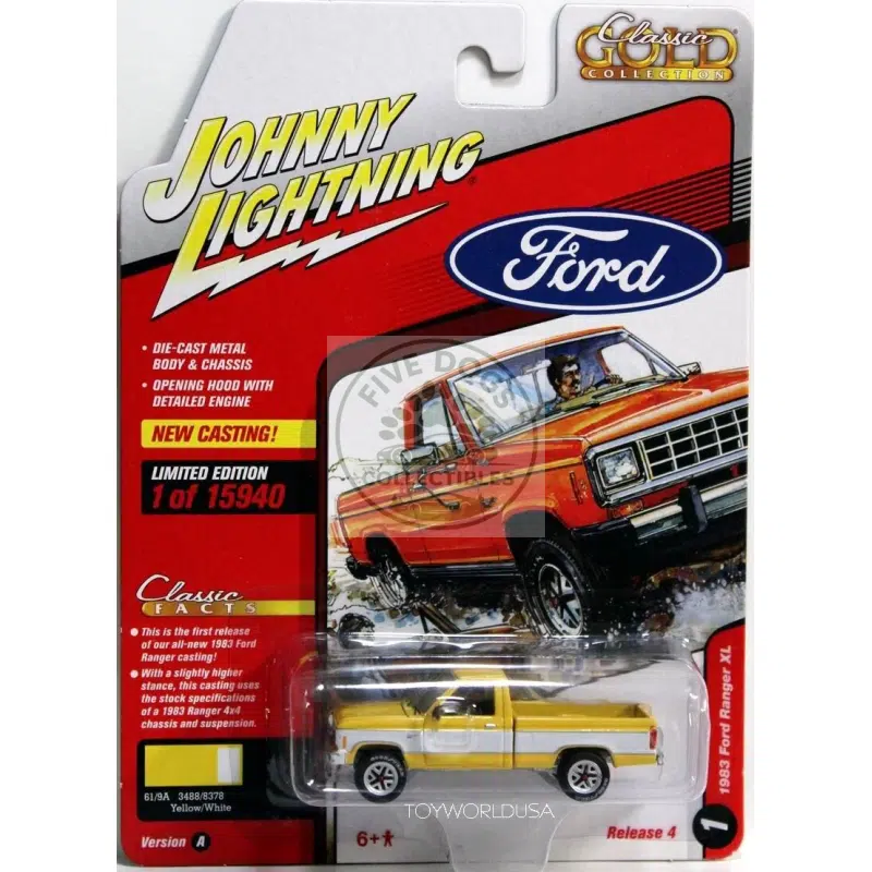 johnny lightning 1983 ford ranger xl classic gold series diecast model