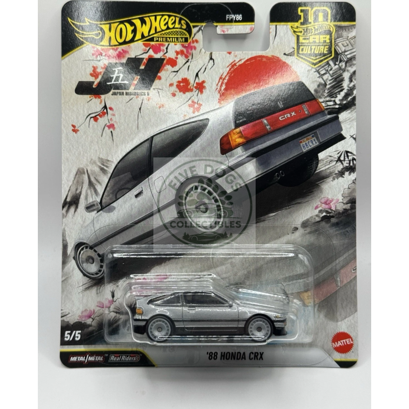 hot wheels car culture 1988 honda crx japan historics 5 diecast model