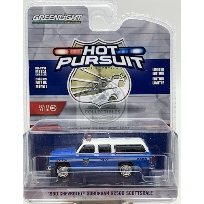 greenlight hot pursuit 1990 chevrolet suburban k2500 scottsdale new york city police department