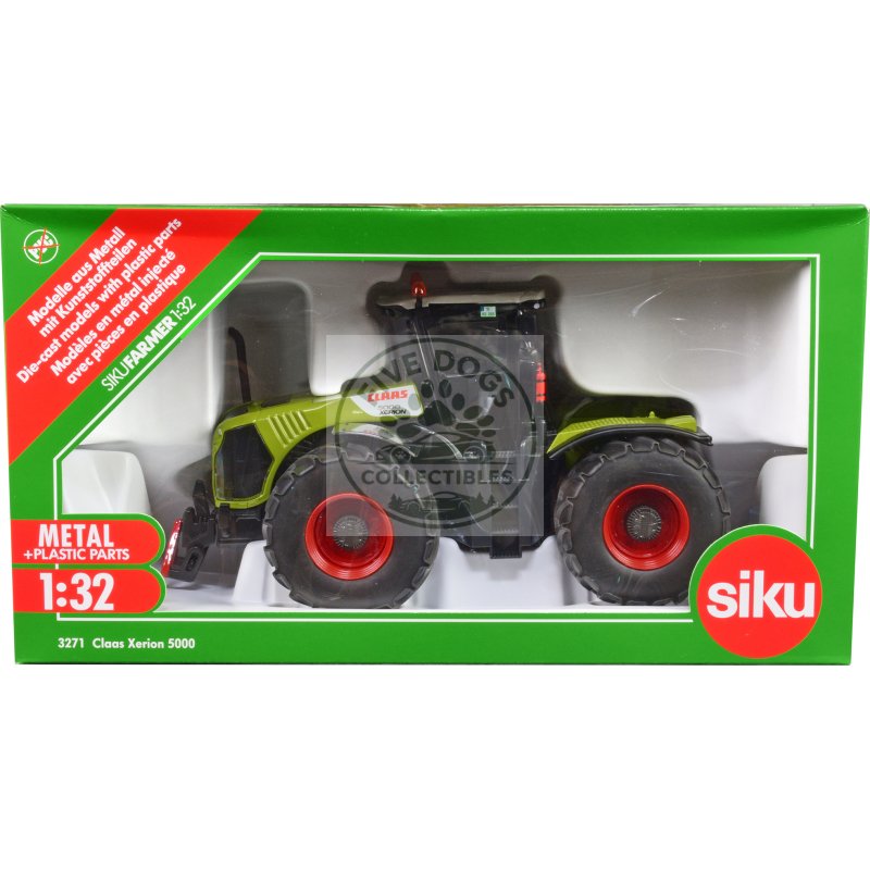 claas 5000 xerion tractor green with gray top 1/32 diecast model by siku