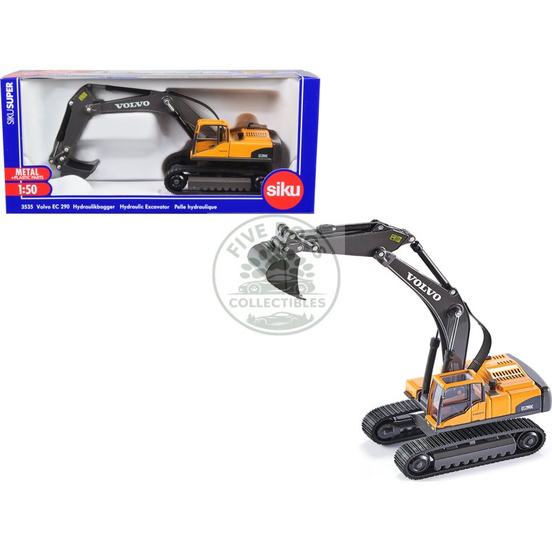 volvo ec290 hydraulic excavator yellow 1/50 diecast model by siku