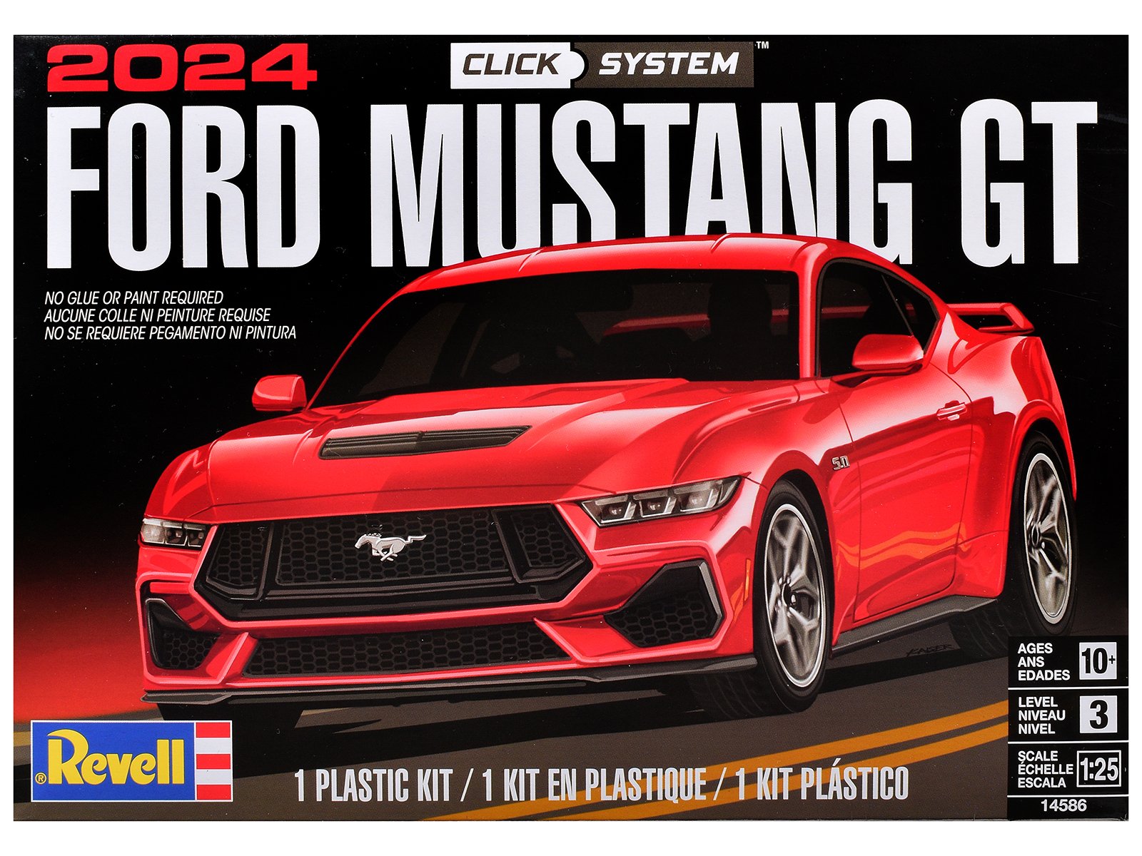level 3 model kit 2024 ford mustang gt 2 in 1 kit (level 3 click system) 1/25 scale model by revell level 3 model kit 2024 ford mustang gt 2 in 1 kit (level 3 click system) 1/25 scale model by revell