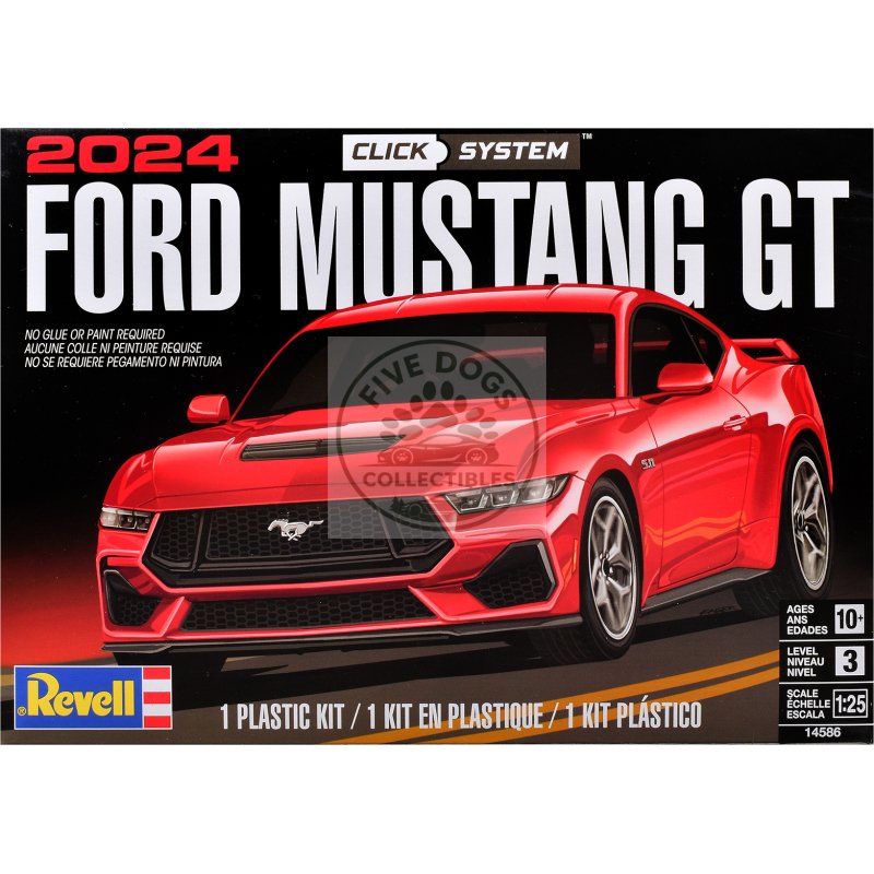 level 3 model kit 2024 ford mustang gt 2 in 1 kit (level 3 click system) 1/25 scale model by revell