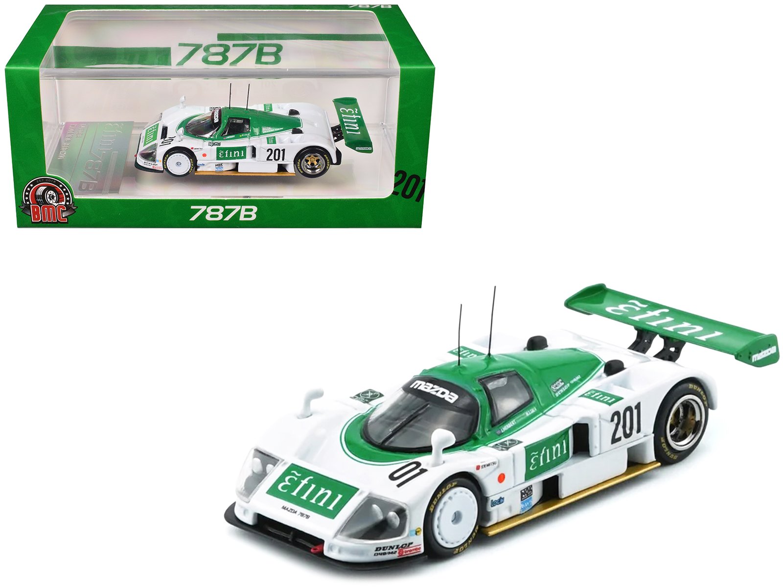 mazda 787b #201 johnny herbert maurizio sandro sala "efini" "all japan sports prototype car endurance championship" (1991) 1/64 diecast model car by bm creations mazda 787b #201 johnny herbert maurizio sandro sala "efini" "all japan sports prototype car endurance championship" (1991) 1/64 diecast model car by bm creations