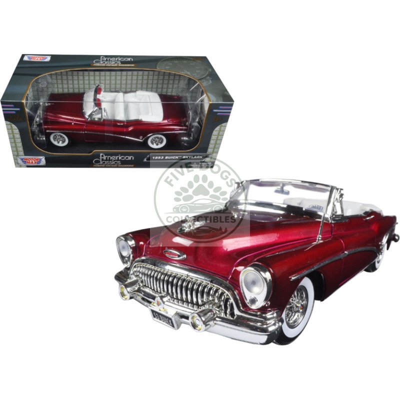 1953 buick skylark burgundy 1/18 diecast model car by motormax
