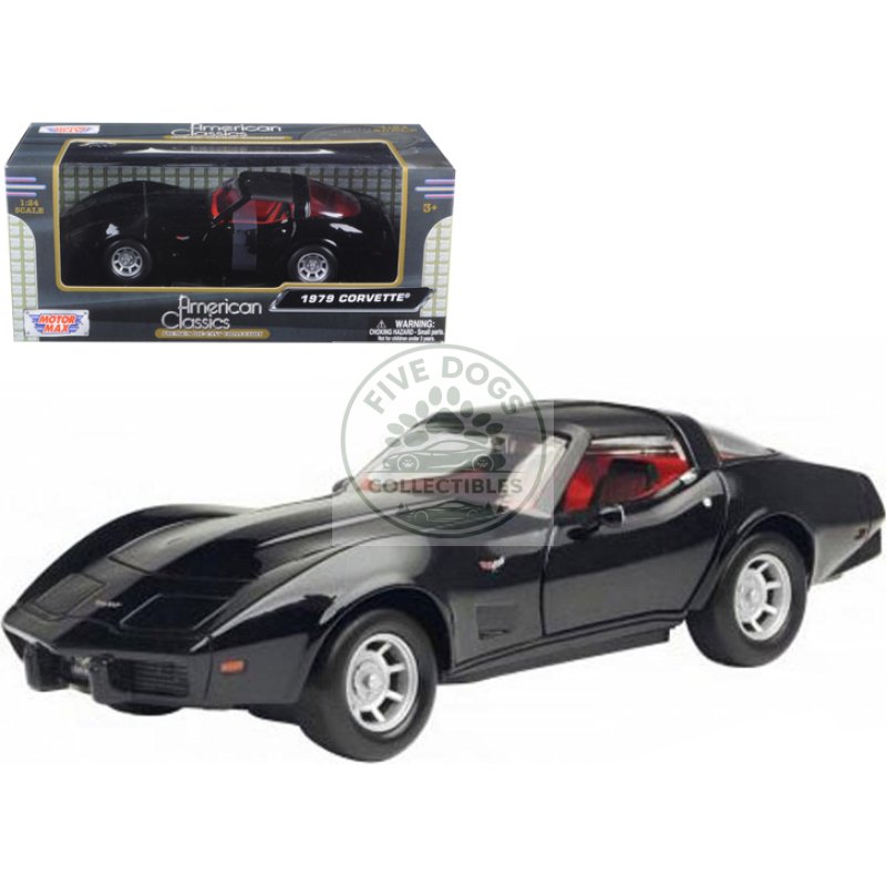 1979 chevrolet corvette black 1/24 diecast car model by motormax