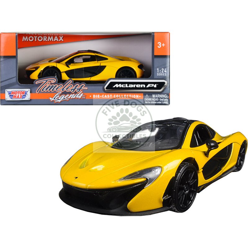 mclaren p1 yellow 1/24 diecast model car by motormax