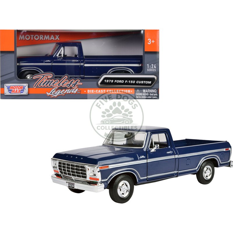1979 ford f 150 pickup truck dark blue 1/24 diecast model car by motormax
