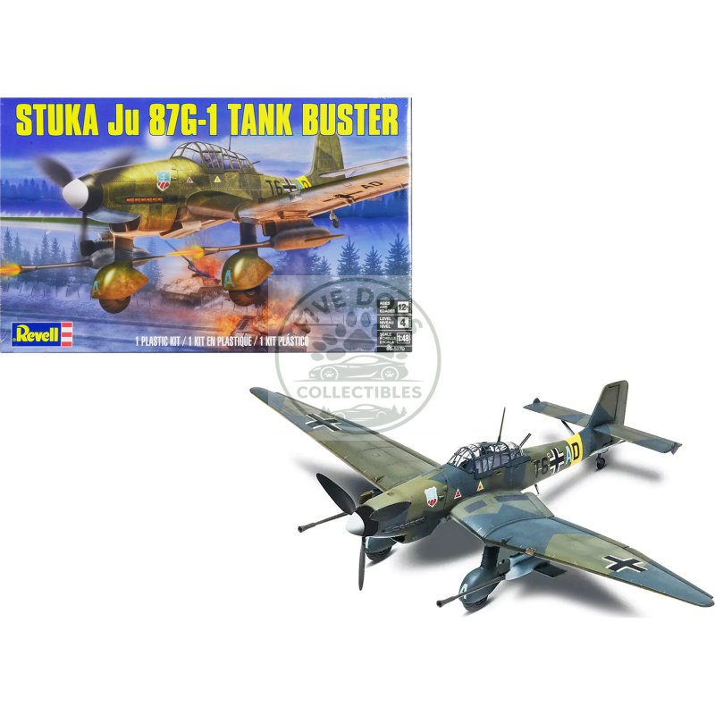 level 4 model kit junkers stuka ju 87g 1 tank buster bomber aircraft 1/48 scale model by revell