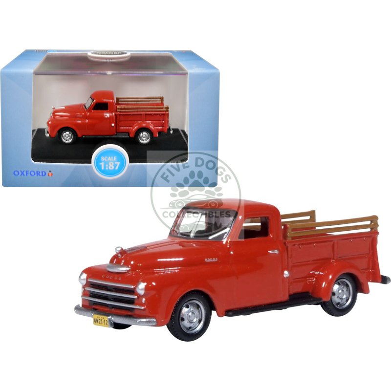 1948 dodge b 1b pickup truck red 1/87 (ho) scale diecast model car by oxford diecast