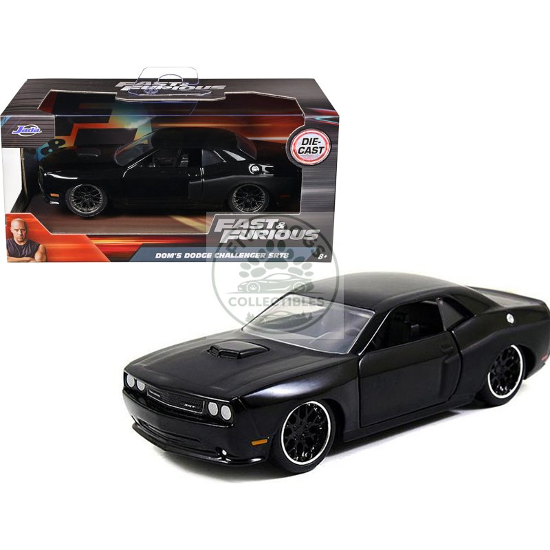 dom's dodge challenger srt8 black "fast & furious" movie 1/32 diecast model car by jada