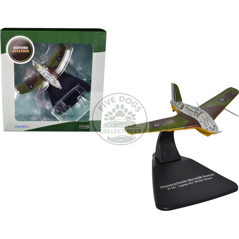 messerschmitt me 163b komet rocket plane vf 241 captain eric 'winkle' brown "oxford aviation" series 1/72 diecast model airplane by oxford diecast