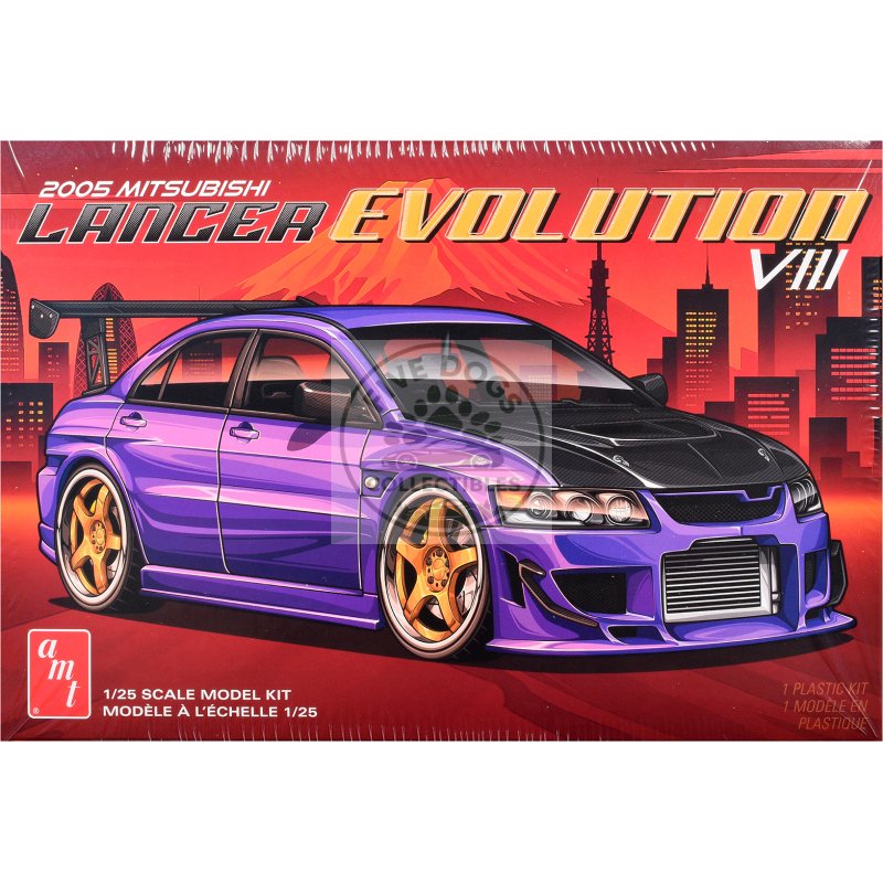 skill 2 model kit 1995 mitsubishi lancer evolution viii 1/25 scale model by amt