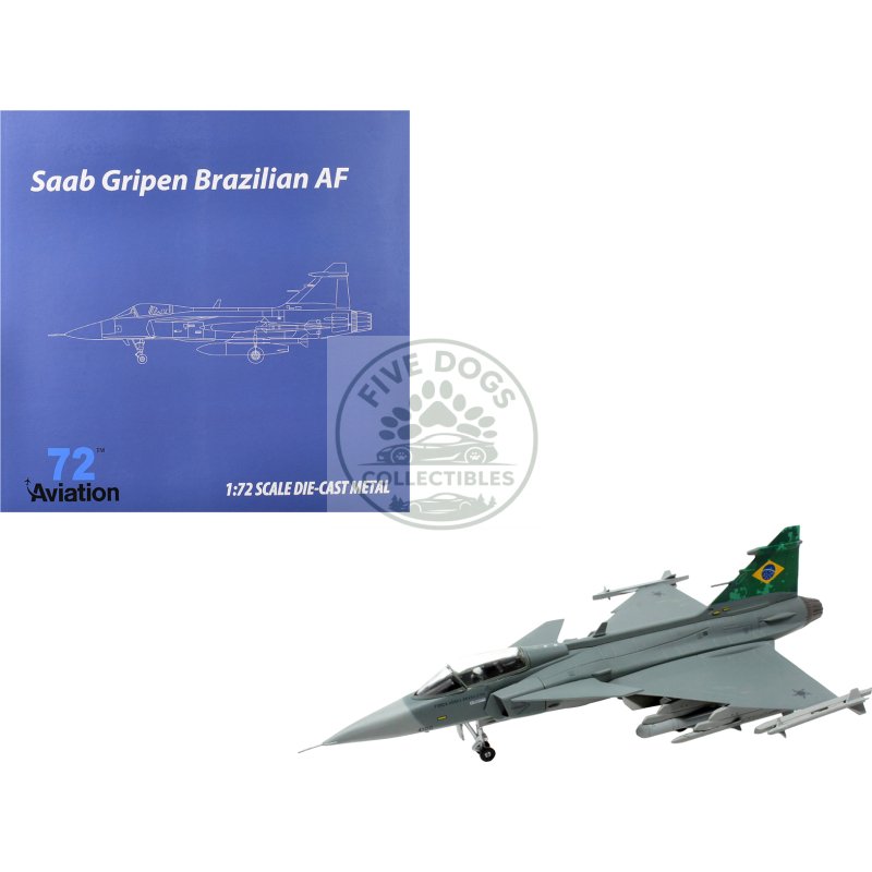 saab jas 39e gripen fighter aircraft "brazilian air force" 1/72 diecast model airplane by aviation 72