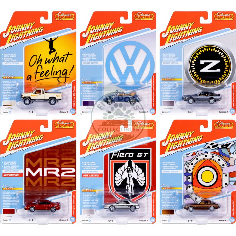 "classic gold collection" 2026 release 1 set a of 6 cars 1/64 diecast model cars by johnny lightning