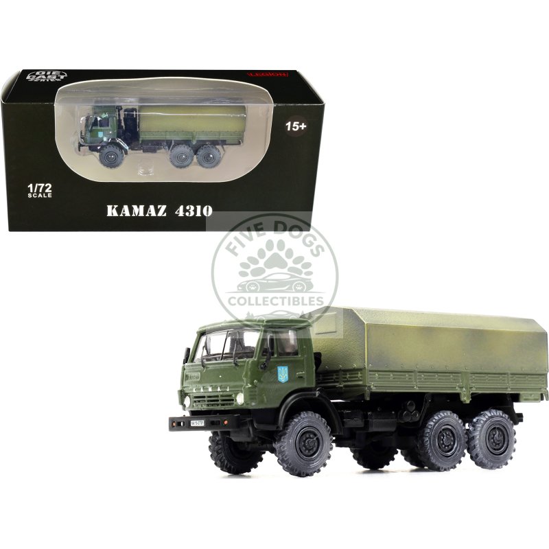 kamaz 4310 transport truck green (weathered) "ukrainian ground forces" 1/72 diecast model by legion