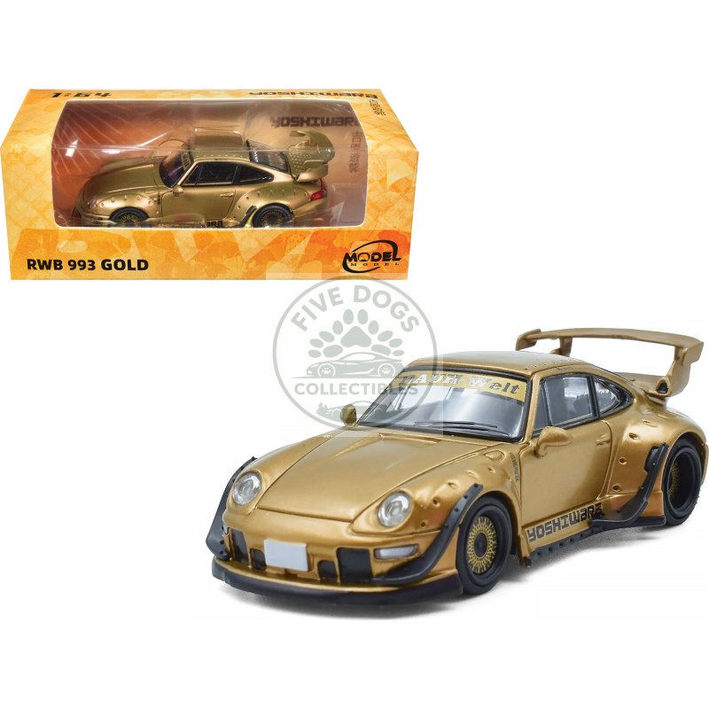 rwb 993 "yoshiwara" gold metallic 1/64 diecast model car by model model