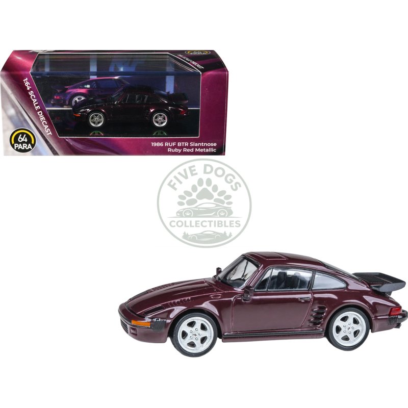 1986 ruf btr slantnose ruby red metallic 1/64 diecast model car by paragon