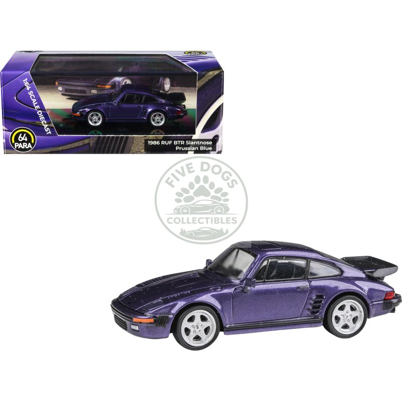 1986 ruf btr slantnose prussian blue metallic 1/64 diecast model car by paragon