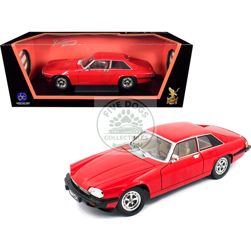 1975 jaguar xjs coupe red 1/18 diecast model car by road signature