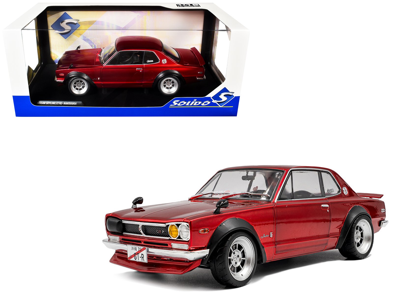 1970 nissan skyline (c10) hakosuka rhd (right hand drive) red metallic 1/18 diecast model car by solido 1970 nissan skyline (c10) hakosuka rhd (right hand drive) red metallic 1/18 diecast model car by solido