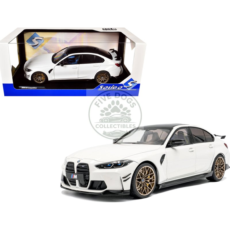 2024 bmw m3 competition alpine white with carbon top 1/18 diecast model car by solido