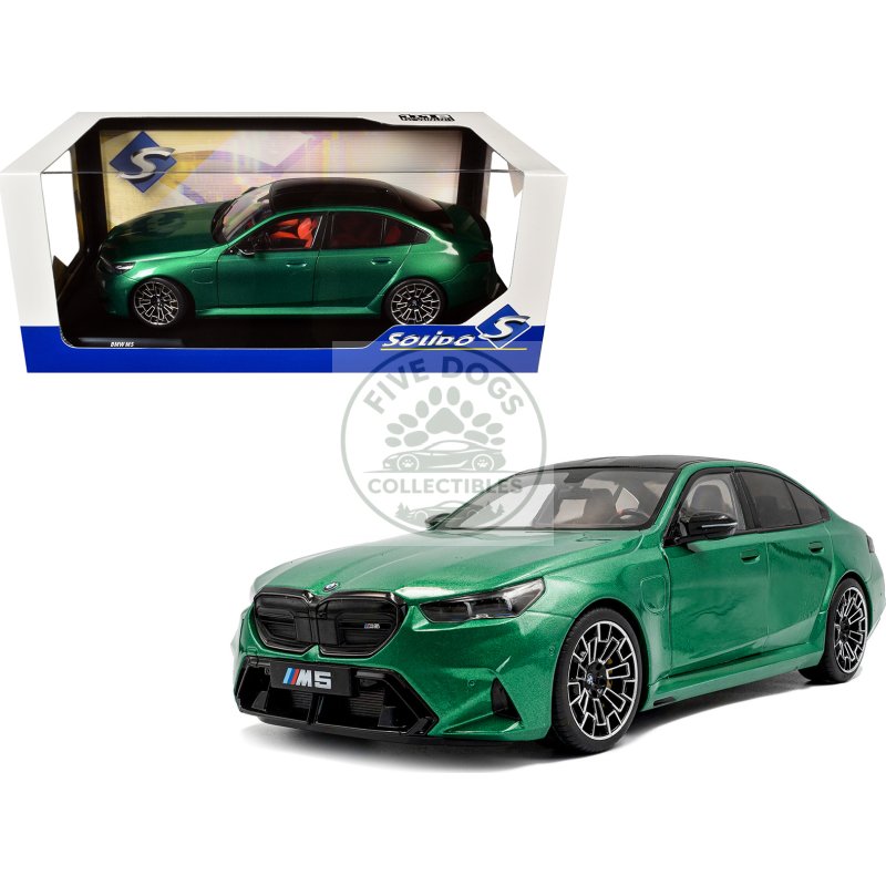 2025 bmw m5 isle of man green metallic 1/18 diecast model car by solido