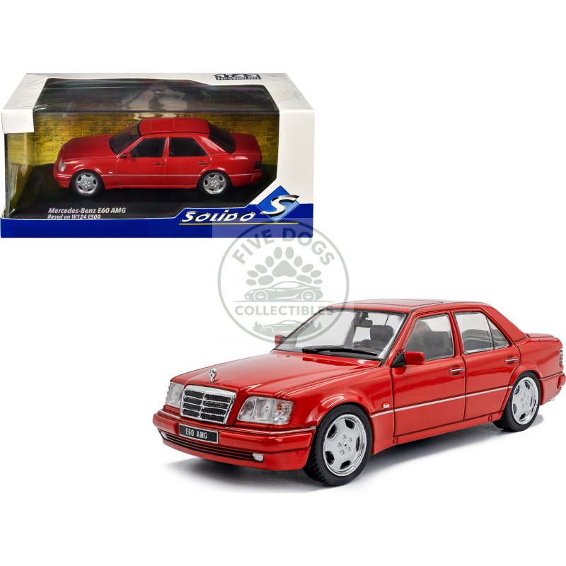 1994 mercedes benz (w124) e60 amg signal red 1/43 diecast model car by solido