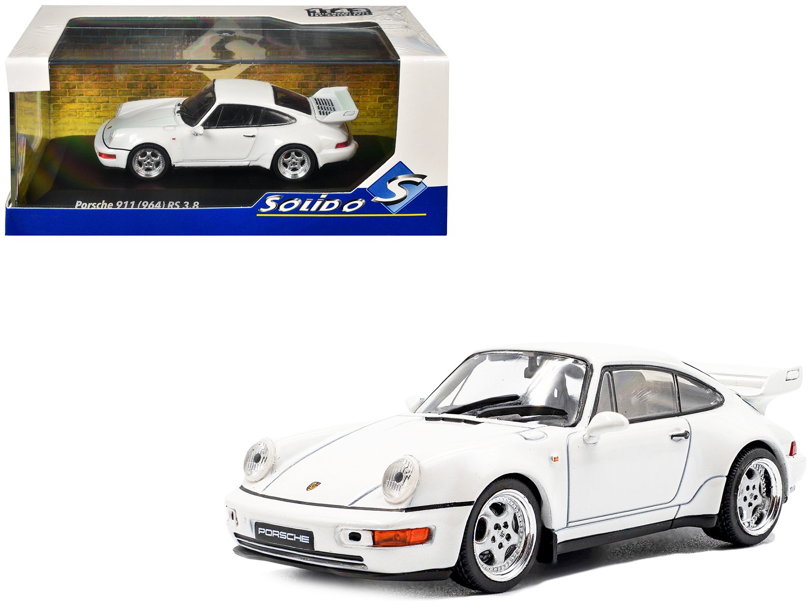 1994 porsche 911 (964) rs 3.8 grand prix white 1/43 diecast model car by solido 1994 porsche 911 (964) rs 3.8 grand prix white 1/43 diecast model car by solido