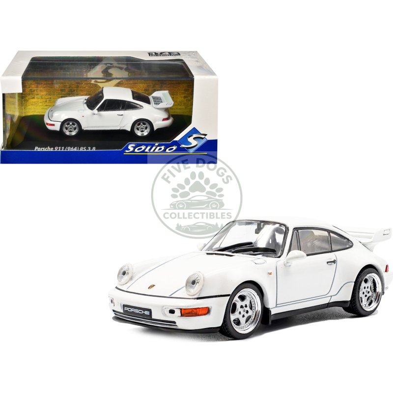 1994 porsche 911 (964) rs 3.8 grand prix white 1/43 diecast model car by solido