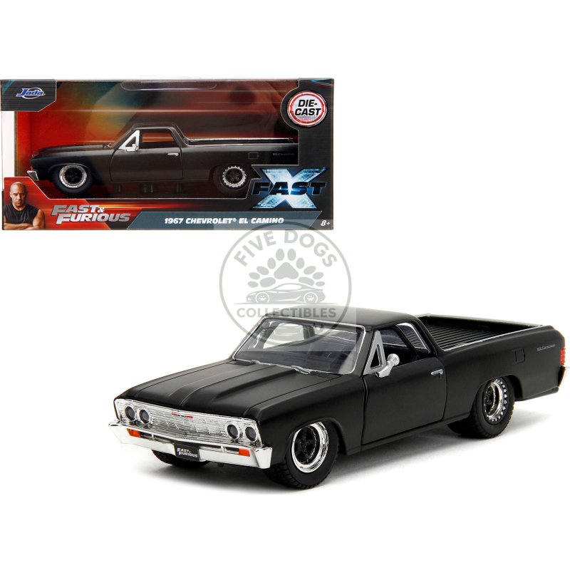 1967 chevrolet el camino matt black "fast & furious" series 1/32 diecast model car by jada