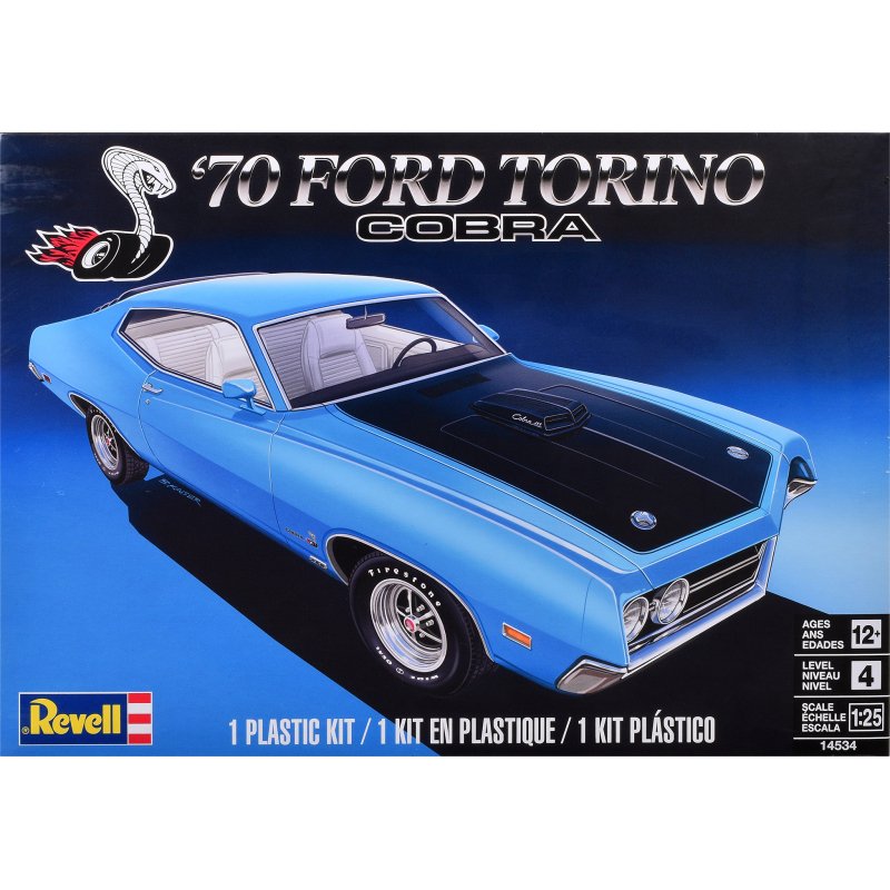 level 4 model kit 1970 ford torino cobra 1/25 scale model by revell