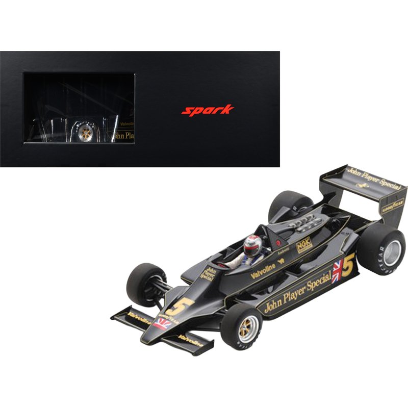 lotus 79 #5 mario andretti "john player team lotus" winner formula one f1 "belgian gp" (1978) with acrylic display case 1/18 model car by spark