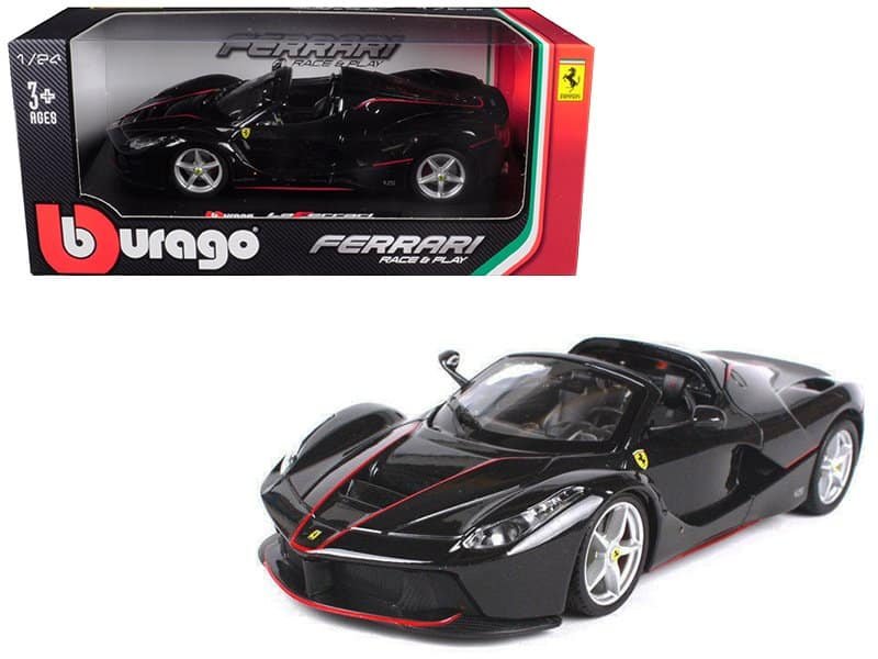 Ferrari LaFerrari Diecast Model Car Ferrari LaFerrari diecast model car in black with red accents, detailed collectible toy.