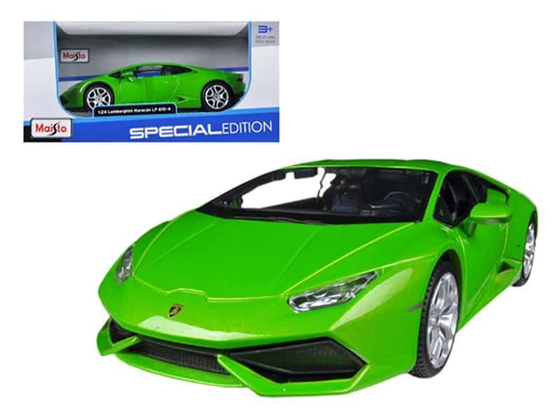 Lamborghini Huracán LP 610-4 Green Model Green Lamborghini Huracán LP 610-4 toy car for collectors and kids.