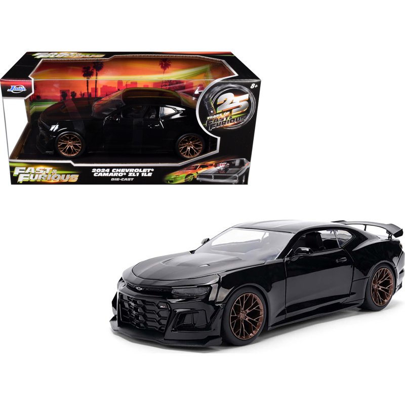 2024 chevrolet camaro zl1 1le black "fast x" (2023) movie "fast & furious 25th anniversary" series 1/24 diecast model car by jada